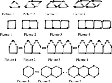 geometric patterns using matchsticks.